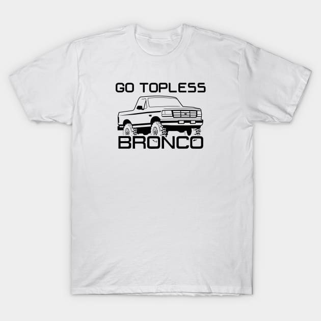 1992-1996 Bronco Topless Black Print T-Shirt by The OBS Apparel